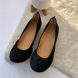 J Crew | NWOB Black Anya Suede Ballet Flats Size 8